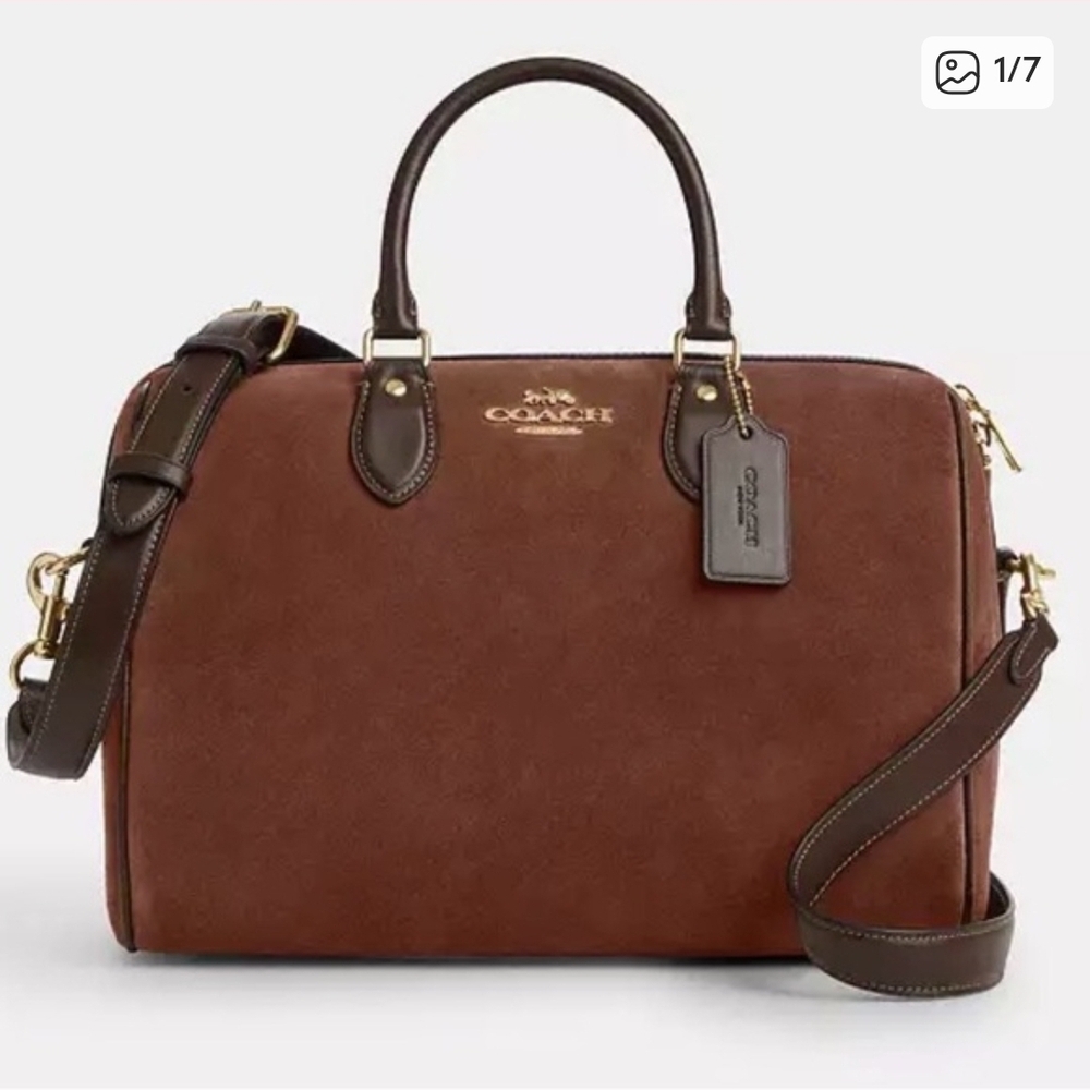 Large Coach Rowan In Suede - Picture 6 of 6